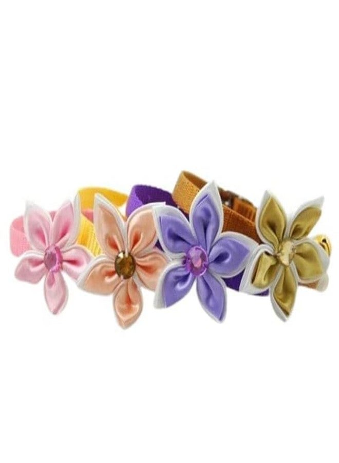 KittuPet مجموعة أطواق KittuPet، 4 قطع. كل طوق عبارة عن طوقين بتصميم زهور قابلين للعكس، وطوقين بتصميم ربطة عنق، مناسبين للقطط والجراء والكلاب الصغيرة. مقاس 10 مم، لون عشوائي. - Image 4